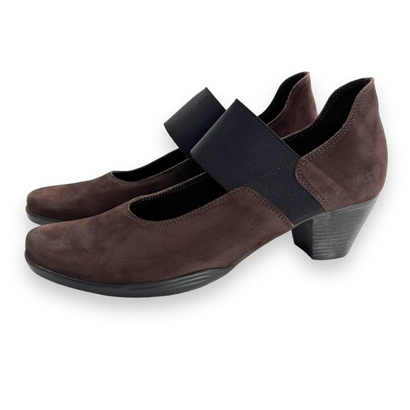 Arche Comfort Pump Heels Womens Sz France 40 US 9 Nubuck Suede Brown Mary Jane - Picture 2 of 11